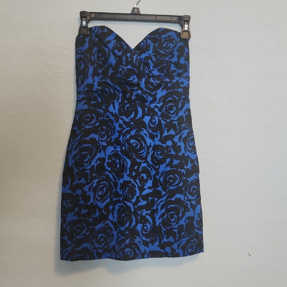 Forever 21 Strapless Blue and Black Dress